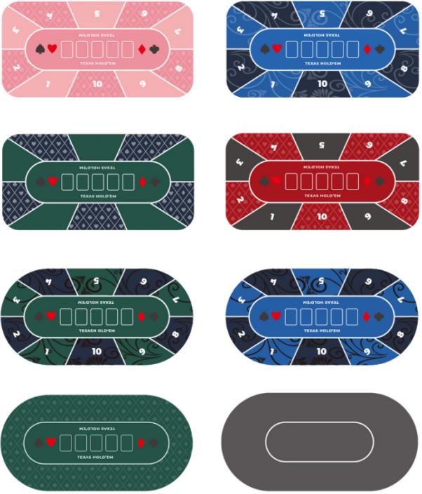 Display im Stil einer Pokerspielmatte