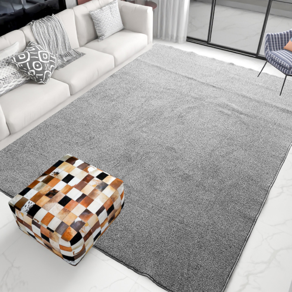 RATO Shaggy Kabine gefärbte hellgraue Teppiche, Fläche Teppiche für Wohnzimmer, Anti-Skid-Extra bequemer flauschiger Bodenteppich für Innenhäuser Dekoration